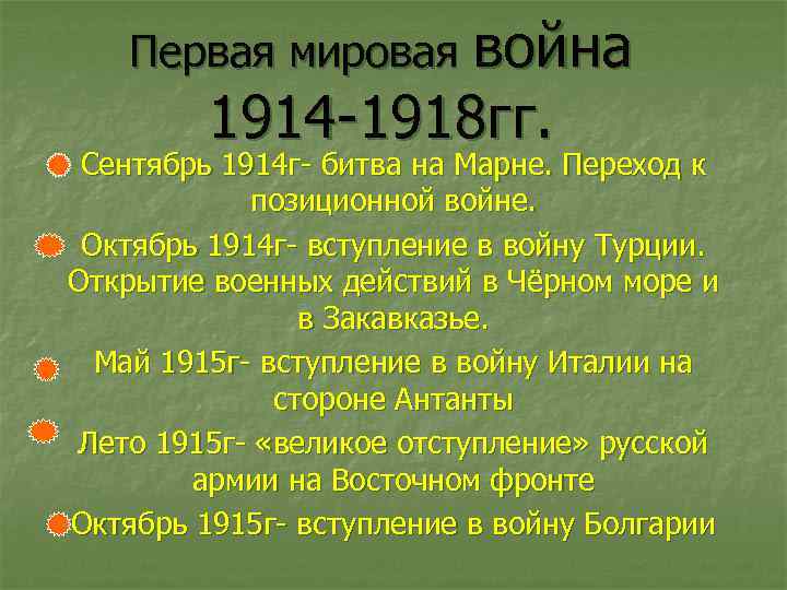 Первая мировая война 1914 -1918 гг. Сентябрь 1914 г- битва на Марне. Переход к