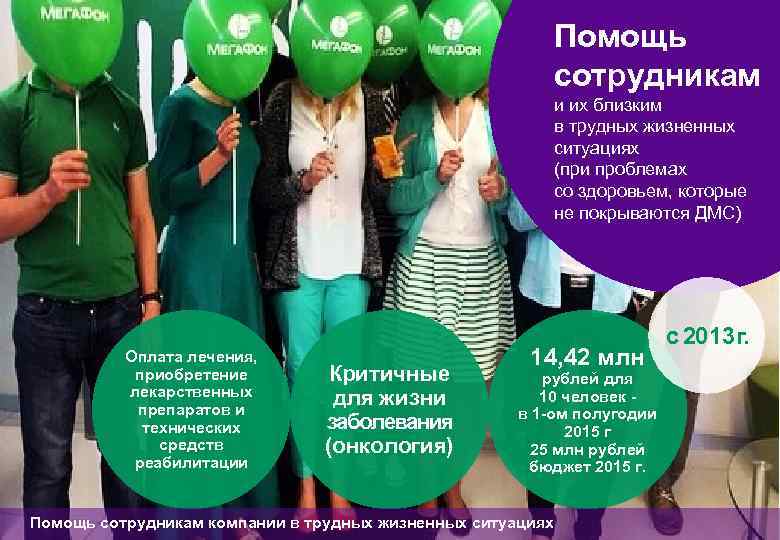 Помощь сотрудникам и их близким в трудных жизненных ситуациях (при проблемах со здоровьем, которые