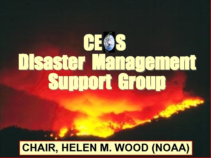 CE S Disaster Management Support Group CHAIR, HELEN M. WOOD (NOAA) 