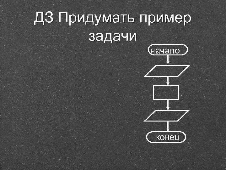 ДЗ Придумать пример задачи начало конец 