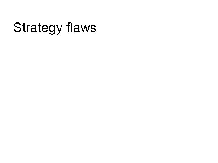 Strategy flaws 
