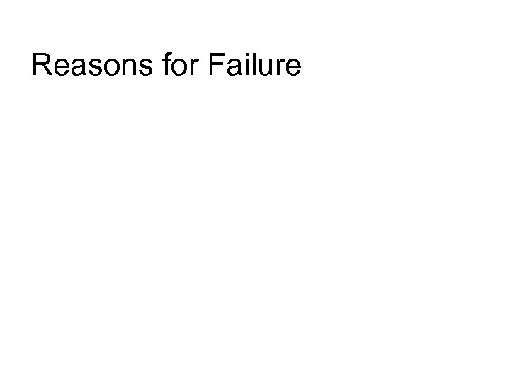 Reasons for Failure 