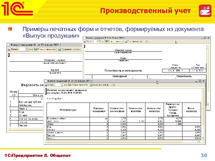 Учет образцов продукции