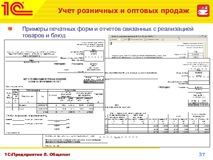 Учет розничных и оптовых продаж Примеры печатных форм и отчетов связанных с реализацией товаров