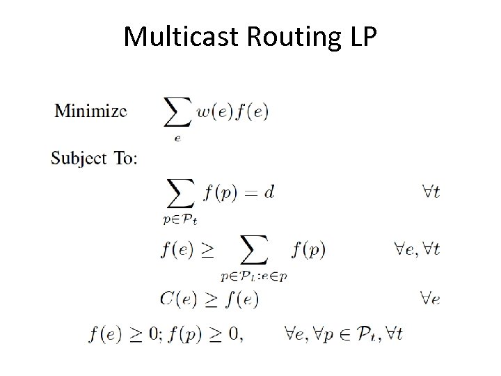 Multicast Routing LP 