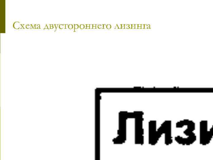 Схема двустороннего лизинга 