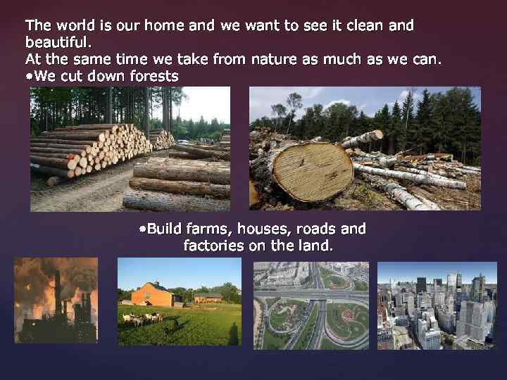 The world is our home and we want to see it clean and beautiful.