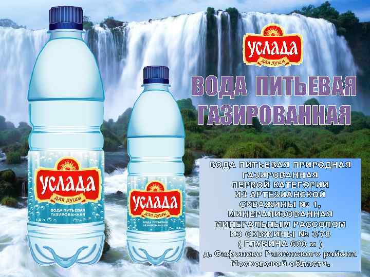 ВОДА ПИТЬЕВАЯ ГАЗИРОВАННАЯ ВОДА ПИТЬЕВАЯ ПРИРОДНАЯ ГАЗИРОВАННАЯ ПЕРВОЙ КАТЕГОРИИ ИЗ АРТЕЗИАНСКОЙ СКВАЖИНЫ № 1,
