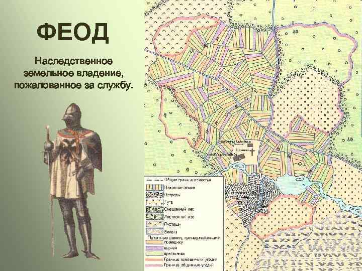 ФЕОД Наследственное земельное владение, пожалованное за службу. 