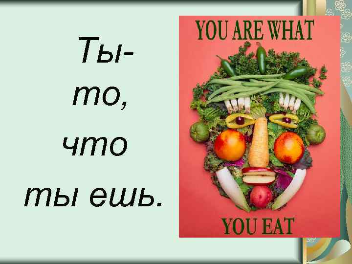  Ты- то, что ты ешь. 