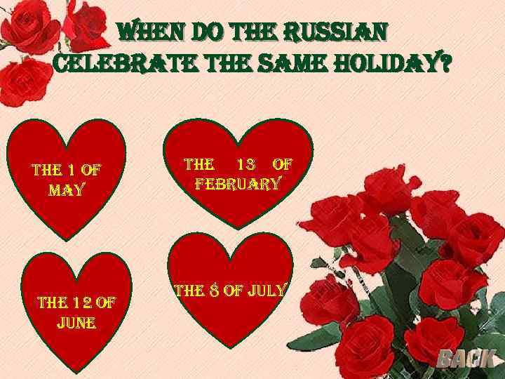 when do the russian celebrate the same holiday? the 1 of may the 12