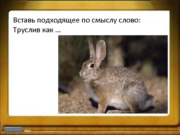 Вставь подходящее по смыслу слово: Труслив как … 