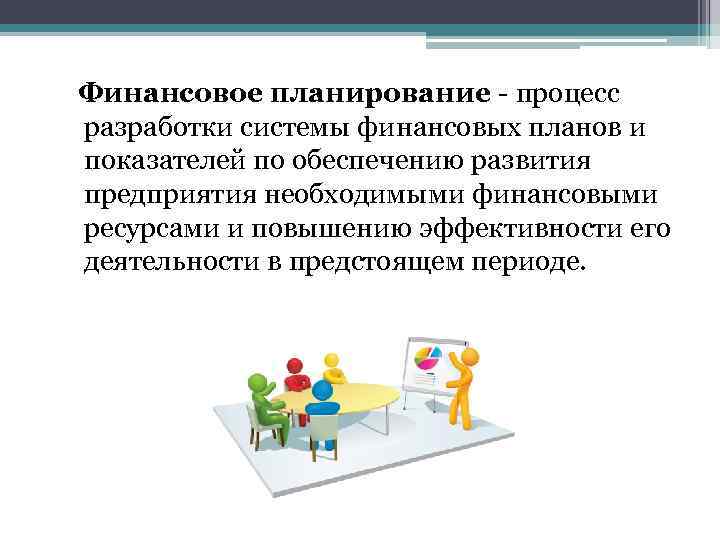  Финансовое планирование - процесс разработки системы финансовых планов и показателей по обеспечению развития