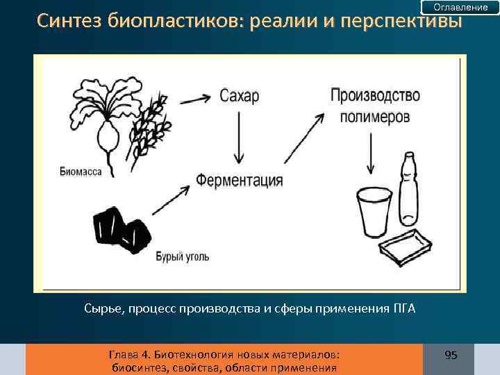 Оглавление Синтез биопластиков: реалии и перспективы Сырье, процесс производства и сферы применения ПГА Глава