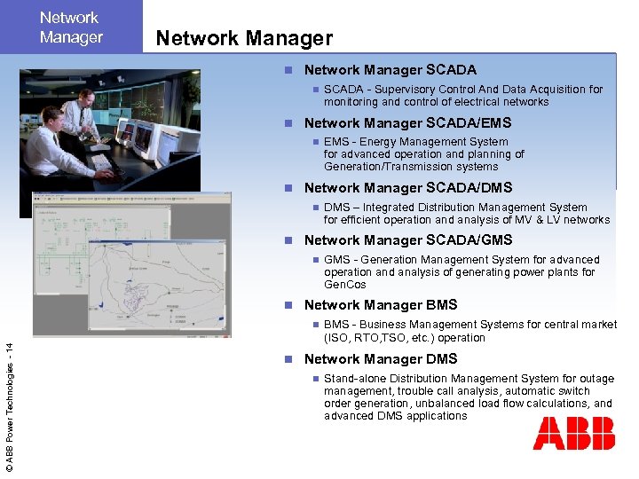 Network Manager n Network Manager SCADA n SCADA - Supervisory Control And Data Acquisition