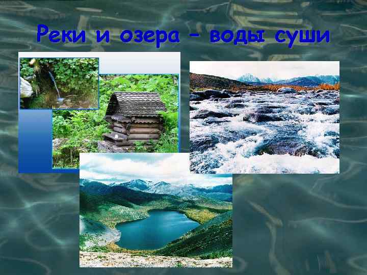 Реки и озера – воды суши 