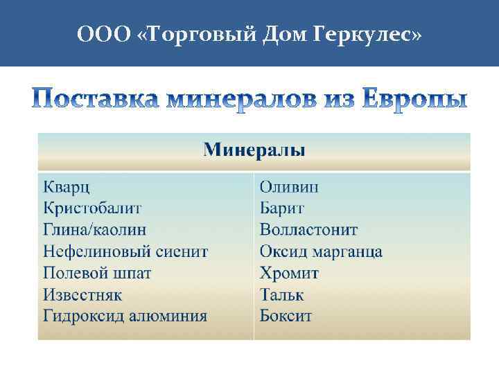 ООО «Торговый Дом Геркулес» 