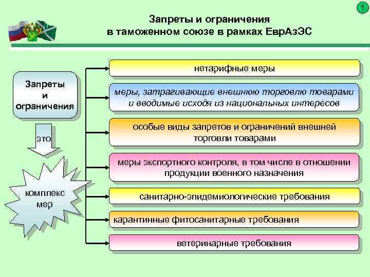 1 Запреты и ограничения в таможенном союзе в рамках Евр. Аз. ЭС нетарифные меры