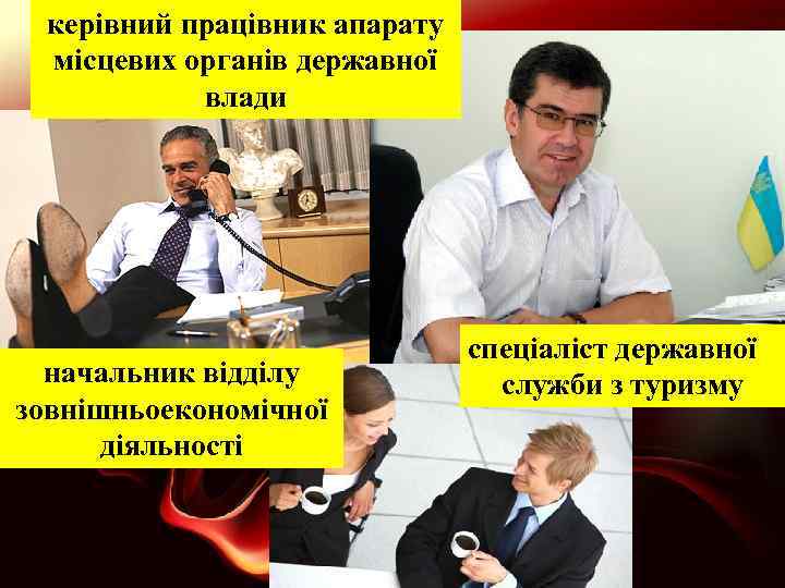 керівний працівник апарату місцевих органів державної влади начальник відділу зовнішньоекономічної діяльності спеціаліст державної служби