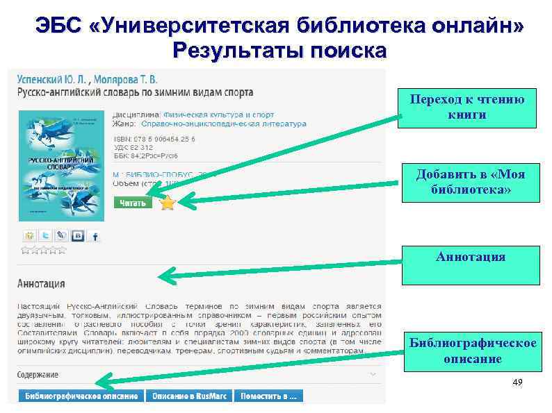 ЭБС «Университетская библиотека онлайн» Результаты поиска Переход к чтению книги Добавить в «Моя библиотека»