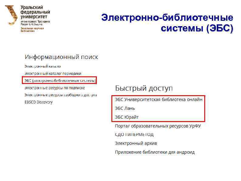 Электронно-библиотечные системы (ЭБС) 