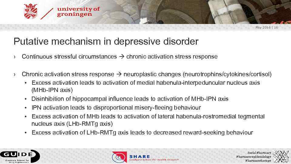 May 2016 | 16 Putative mechanism in depressive disorder › Continuous stressful circumstances chronic