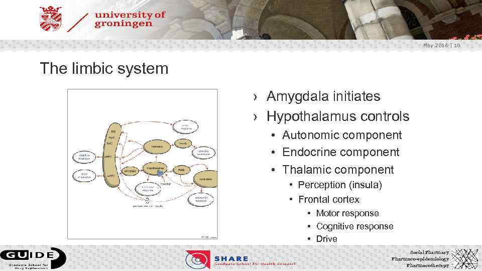 May 2016 | 10 The limbic system › Amygdala initiates › Hypothalamus controls •