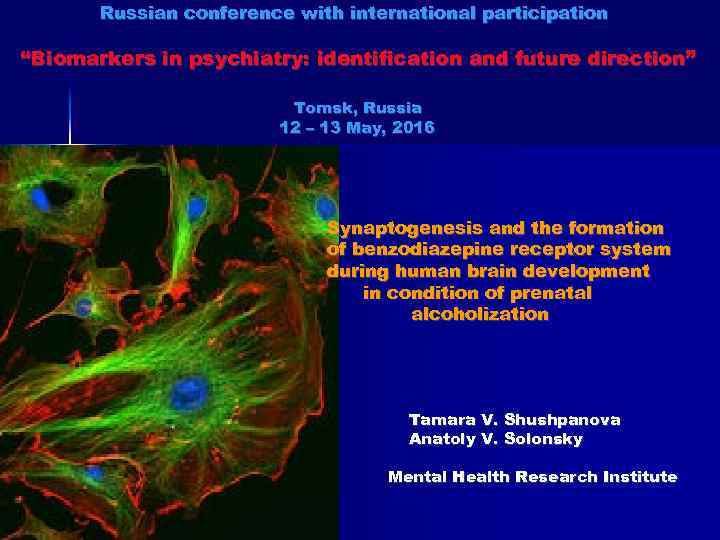 Russian conference with international participation “Biomarkers in psychiatry: identification and future direction” Tomsk, Russia