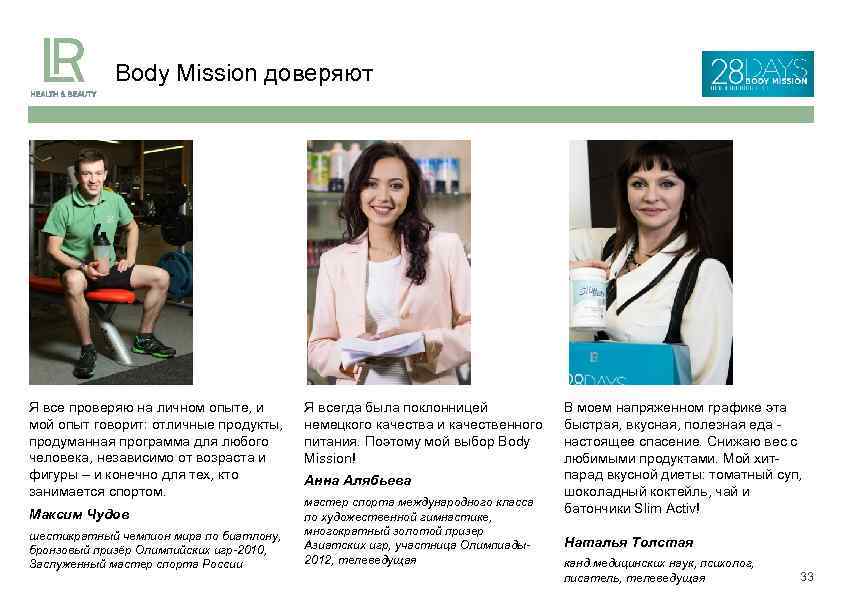 Body Mission доверяют Я все проверяю на личном опыте, и мой опыт говорит: отличные