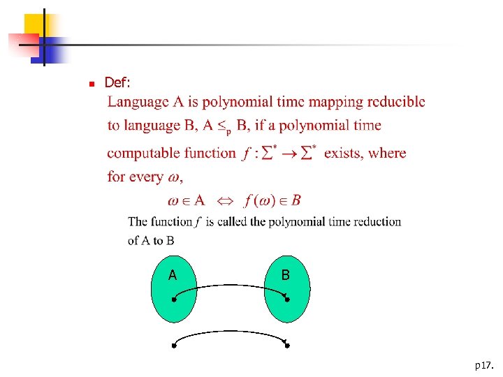  Def: A B p 17. 