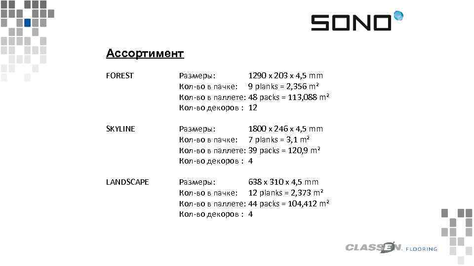 Ассортимент FOREST Размеры: 1290 x 203 x 4, 5 mm Кол-во в пачке: 9