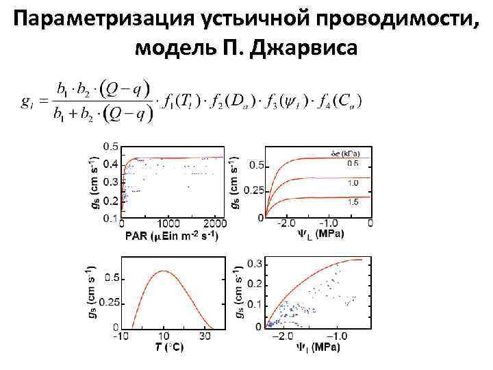 Параметризация устьичной проводимости, модель П. Джарвиса 