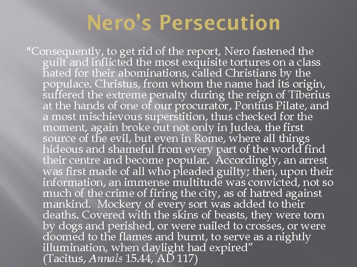 Nero’s Persecution 