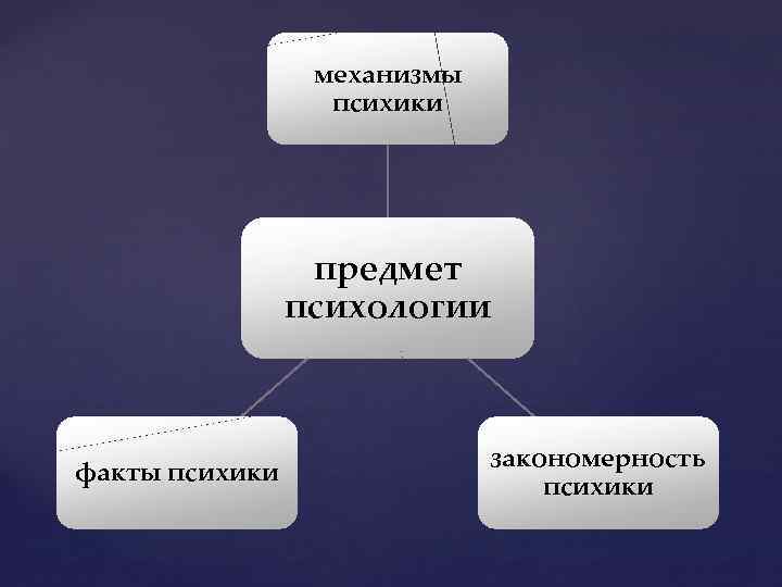 механизмы психики предмет психологии факты психики закономерность психики 