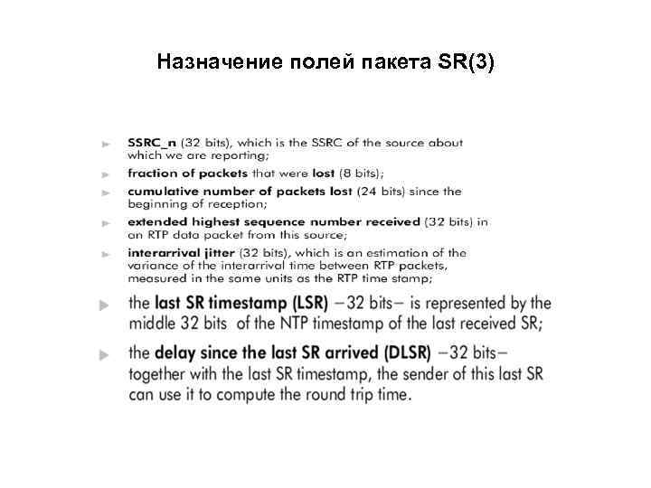 Назначение полей пакета SR(3) 