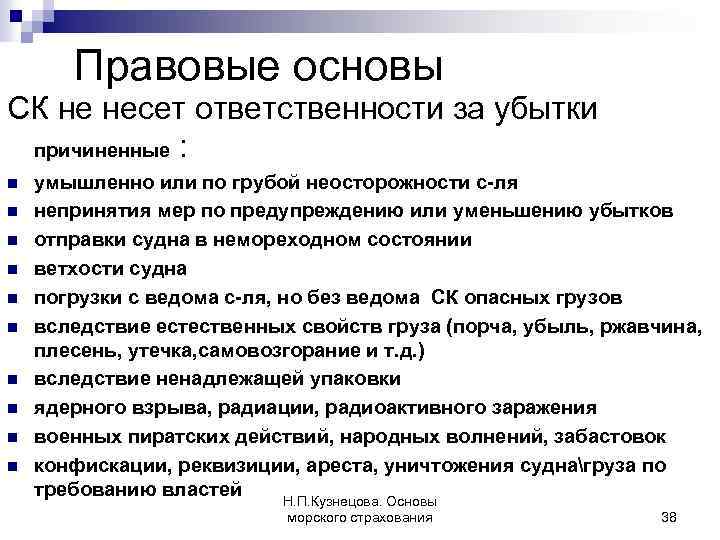 Убытки ответственность