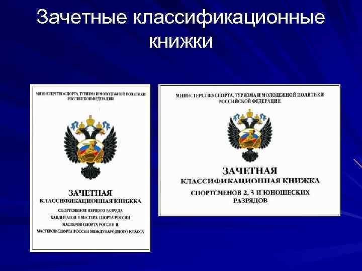 Зачетные классификационные книжки 
