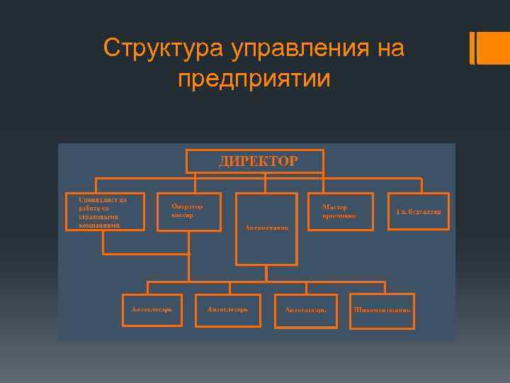 Структура управления на предприятии 