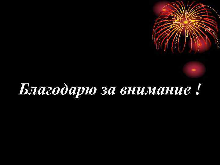 Благодарю за внимание ! 