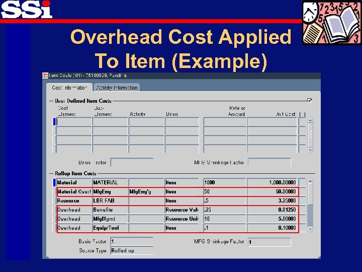 Overhead Cost Applied To Item (Example) 