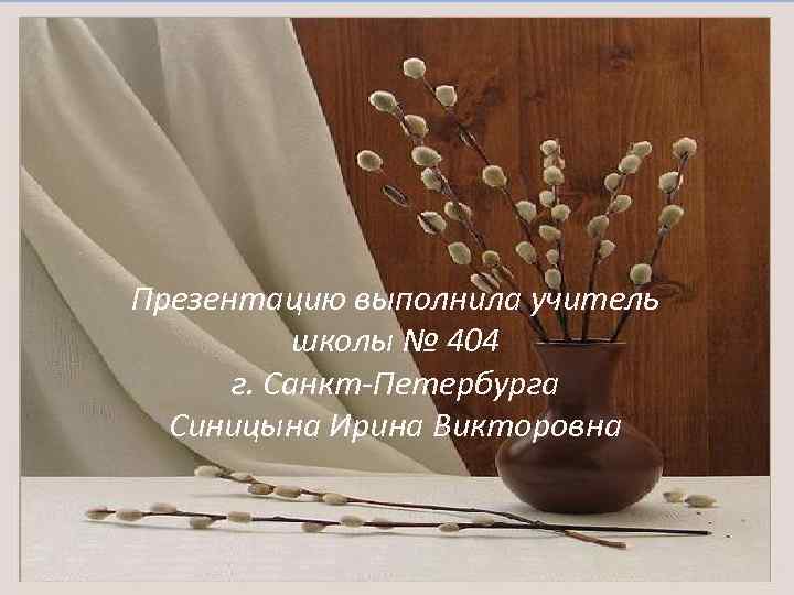 Презентацию выполнила учитель школы № 404 г. Санкт-Петербурга Синицына Ирина Викторовна 