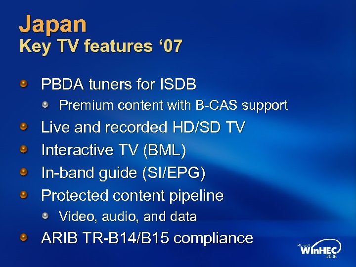 Japan Key TV features ‘ 07 PBDA tuners for ISDB Premium content with B-CAS