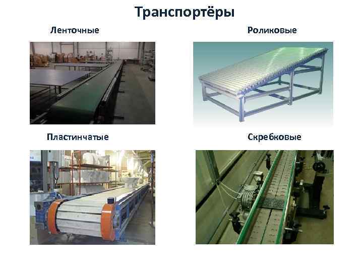 Транспортёры Ленточные Роликовые Пластинчатые Скребковые 