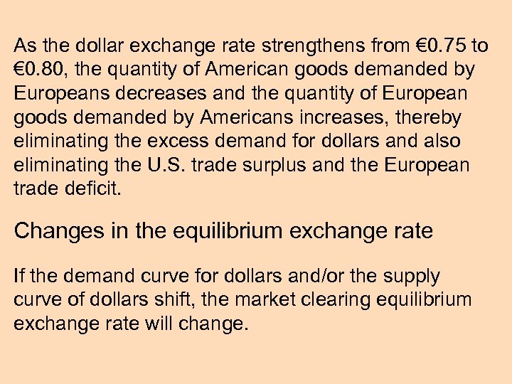 As the dollar exchange rate strengthens from € 0. 75 to € 0. 80,