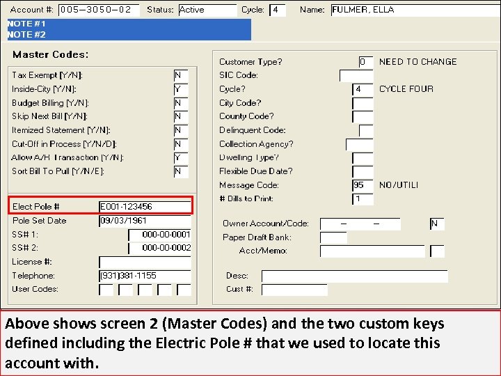 Above shows screen 2 (Master Codes) and the two custom keys defined including the
