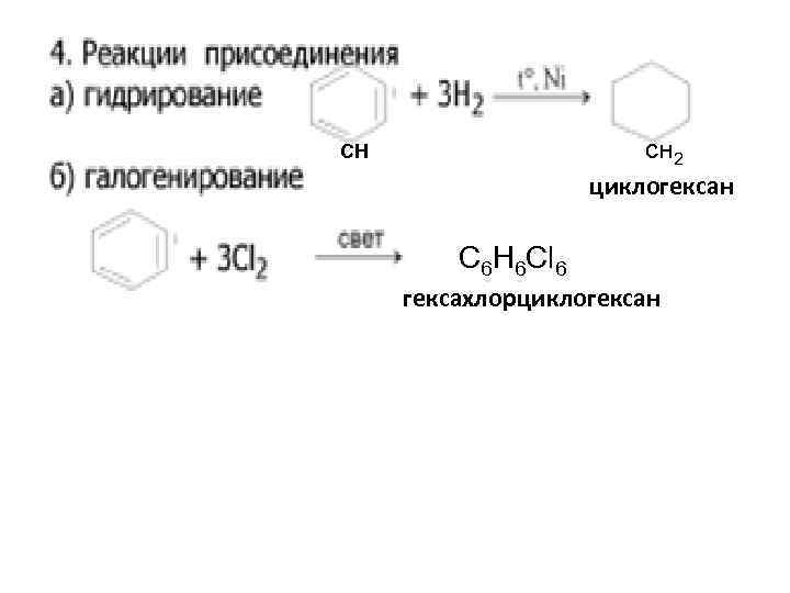 сн 2 циклогексан СН С 6 Н 6 Сl 6 гексахлорциклогексан 