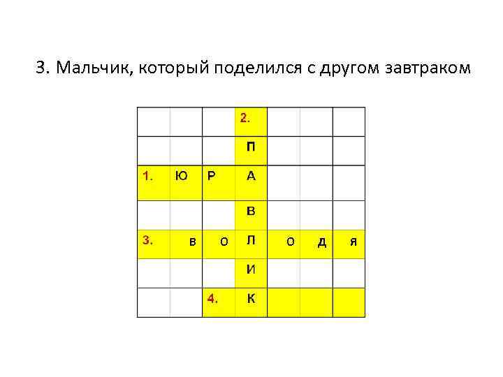 3. Мальчик, который поделился с другом завтраком В О О Д Я 