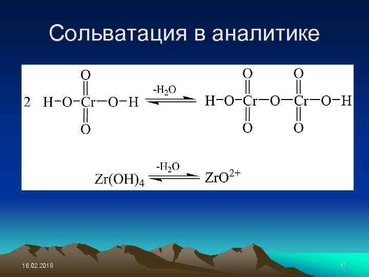 Сольватация в аналитике 16. 02. 2018 17 