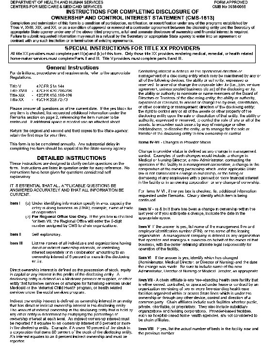 SPECIAL INSTRUCTIONS FOR TITLE XX PROVIDERS All title XX providers must complete part II