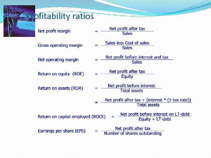 Profitability ratios 